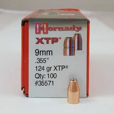Hornady 9mm .355 124 grain Hollow Point XTP Bullets