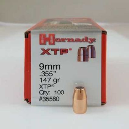 Hornady 9mm .355 147 grain Hollow Point XTP Bullets
