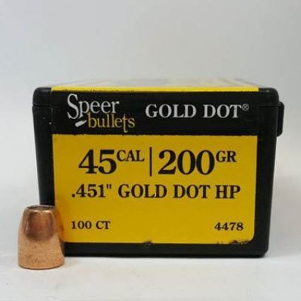 45 Caliber Bullets For Reloading 200 GD HP - Speer