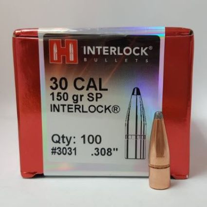 30 Caliber Bullets 150 SP InterLock - Hornady