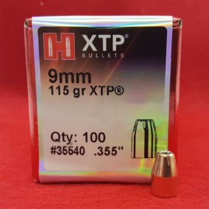 Hornady 9mm .355 115 grain Hollow Point  XTP Bullets