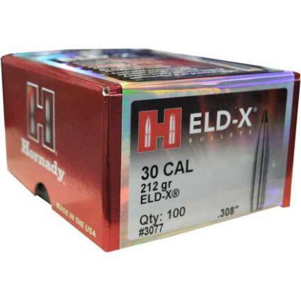 30 Caliber Bullets (308) 212 grain ELDX Hornady