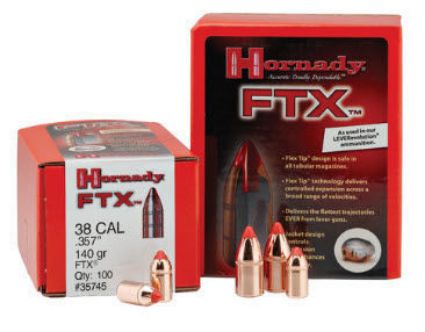 38 Caliber Bullets 140 grain FTX/HP Hornady Factory Pk 100
