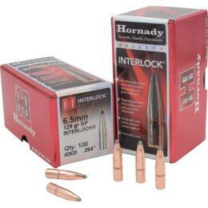 6.5mm Bullets 129 grain SP Interlock Hornady