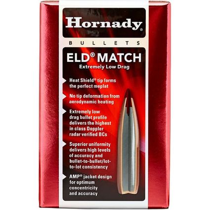 Hornady 22 Cal .224 50 grain ELD Match Polymer Tip Boat Tail Bullets