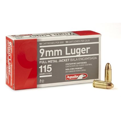 Aguila 9mm Luger 115 Grain Full Metal Jacket Ammo