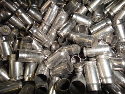 Once Fired 357 SIG Nickel Plated Brass For Sale