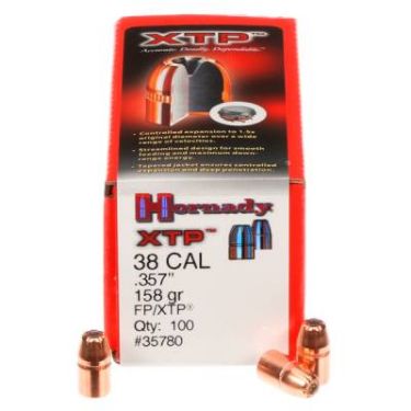 Hornady 38 Cal .357 158 grain Flat Point Hollow Point Bullets 